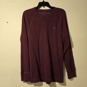 American Eagle Maroon Long Sleeve Shirt